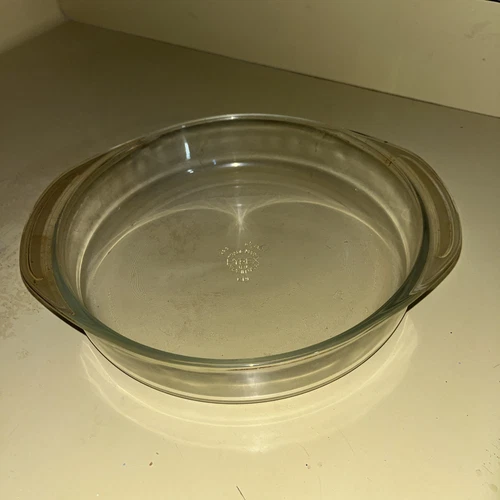 Vintage Pyrex # 221 Clear 8.75 inch Glass Round Cake Pie Baking Dish