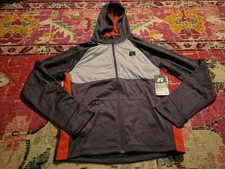 New nwt boys 2XL 18 Russell tech fleece zip jacket orange gray hoodie XXL