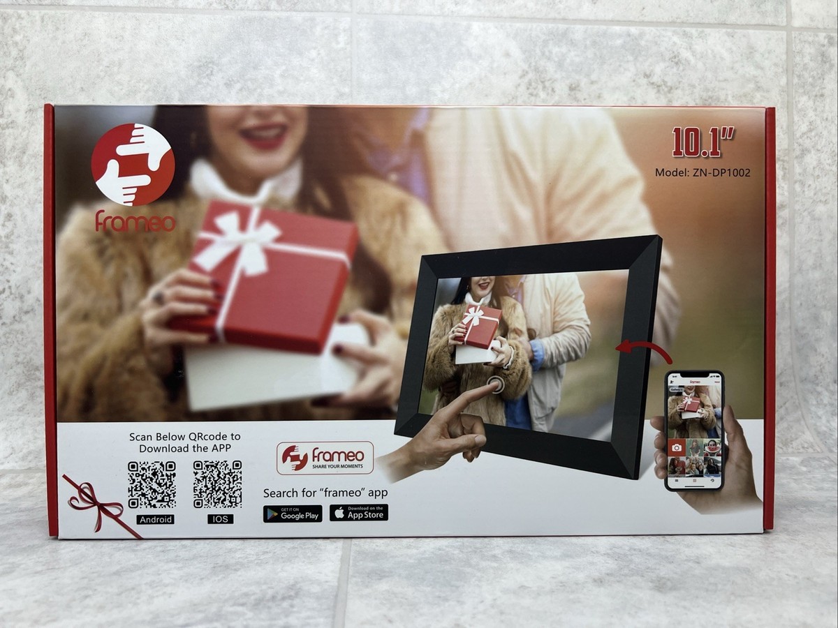 Frameo ZN-DP1002 10.1” Smart Wifi Digital Photo Frame Touchscreen