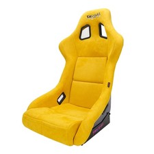 Racing Seat Prisma Series Fiberglass Full Bucket Yellow Vegan Micro Fiber