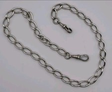 Antique Sterling Silver Pocket Watch Chain Hallmarked Joseph Sewill Victorian
