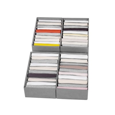 4 Packs T-shirt Drawer Organizers for Clothing,10 Grids Compartment Wardrobe ...