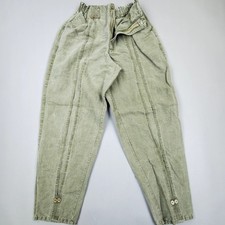 Vtg 80s High Waisted Pleated Tapered Pants Green Utility Size 11/12 Retro