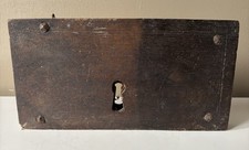 Antique Wooden Lock Box Door Lock Case Iron Hooks Architectural Salvage