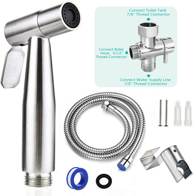Handheld Bidet,Stainless Steel,Diaper Spray,Pet Bath,Fem Hygiene,Brushed Nickel
