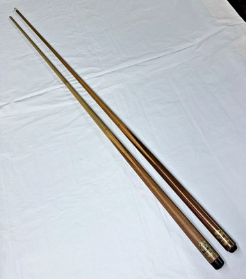 2 Vintage Brunswick Balke Collender Tru Balance One Piece Pool Cue Sticks