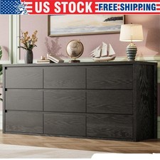 9 Drawer Dresser Large Modern Storage Cabinet for Bedroom, Wood Chest of Drawers