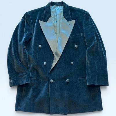 Vintage Versus Gianni Versace Tuxedo Jacket Mens 54 Black Velvet DB 90s Italy