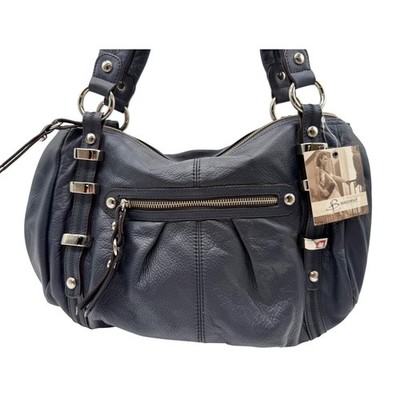 B. Makowsky Canterbury Bag Womens Large Navy New Leather Shoulder Bag