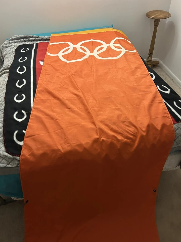 1984 Los Angeles Summer Olympics Street Banner Flag 108'x36' Orange - Image 2 of 4