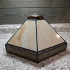 Vintage Beautiful Mission Tiffany Style Stained Glass Lamp Shade Cream 13.75"x7"