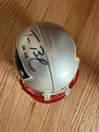 Tom Brady signed mini helmet W/ Inscription. Patriots Super Bowl 38. COA