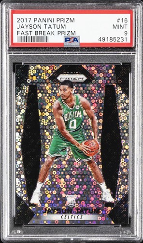 2017 PANINI PRIZM FAST BREAK PRIZM #16 JAYSON TATUM ROOKIE RC PSA 9