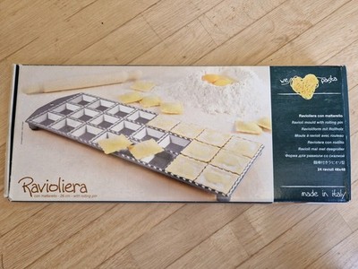 Ravioli Form Pasta Ravioliera con matterello 26cm Made in Italy