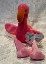 Adorable Pinky Flamingo Beanie Baby–PVC Pellets-Tag Errors MWMT