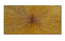 23x46 inch modern abstract wall art oil paintings, hand-painted 3D gold textu...