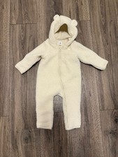 Baby Gap Unisex Sherpa Bear One Piece Fleece Size 3-6 Months Ivory