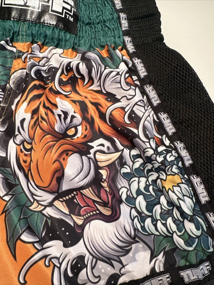 Pantalones Cortos Deportivos Tuff M Muay Thai Tiger Gráfico Lucha Boxeo MMA Kickboxing Foto 3 de 4