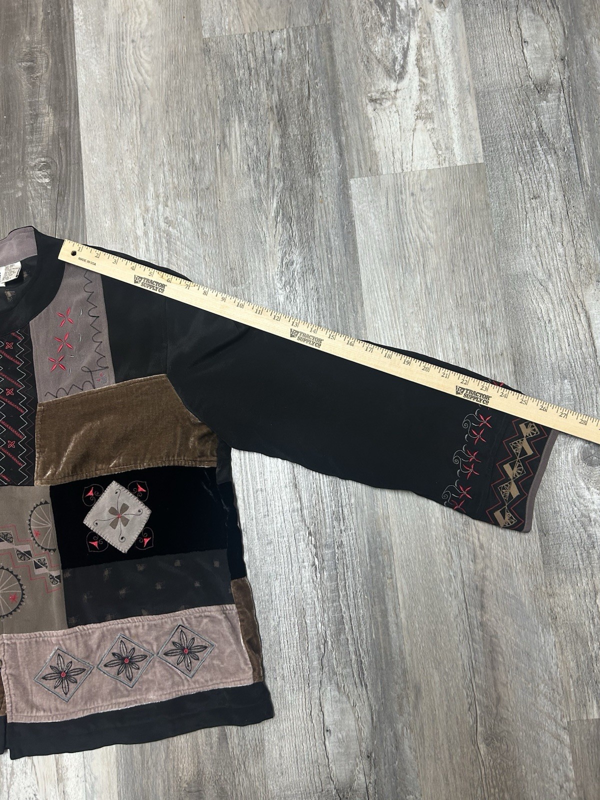 Chicos Design Silk Patchwork Jacket Embroidered 1… - image 6