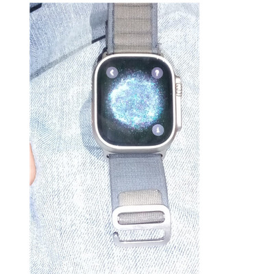 Apple Watch Ultra 49mm Titanium Silver 32GB GPS Water-Resistant Gray Nylon