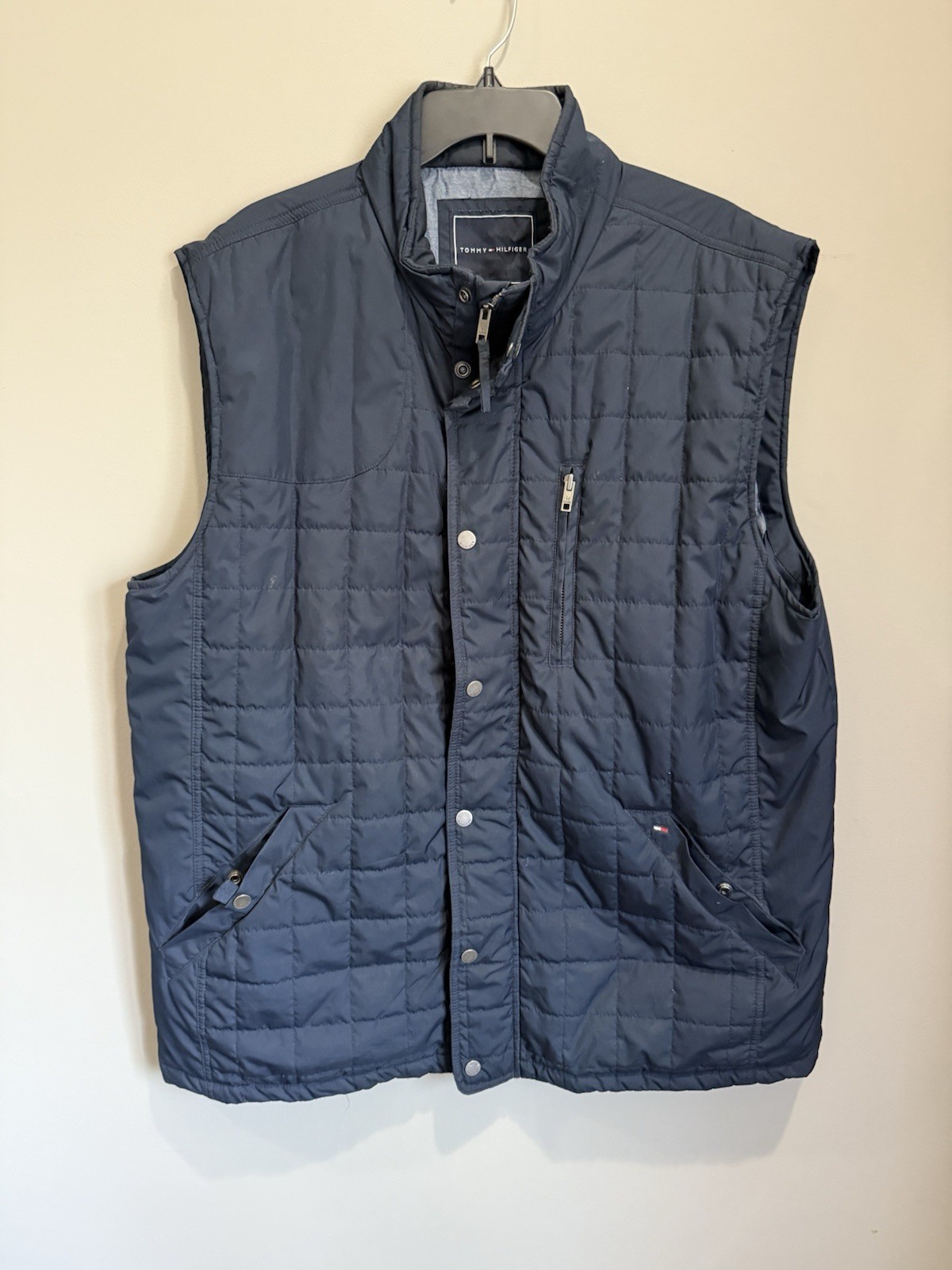 Tommy Hilfiger Mens Navy Quilted Puffer Vest Full Zip XXL