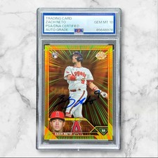Zach Neto Signed 2023 Topps Chrome Update Radiating Rookies RC RR-23 PSA 10 AUTO