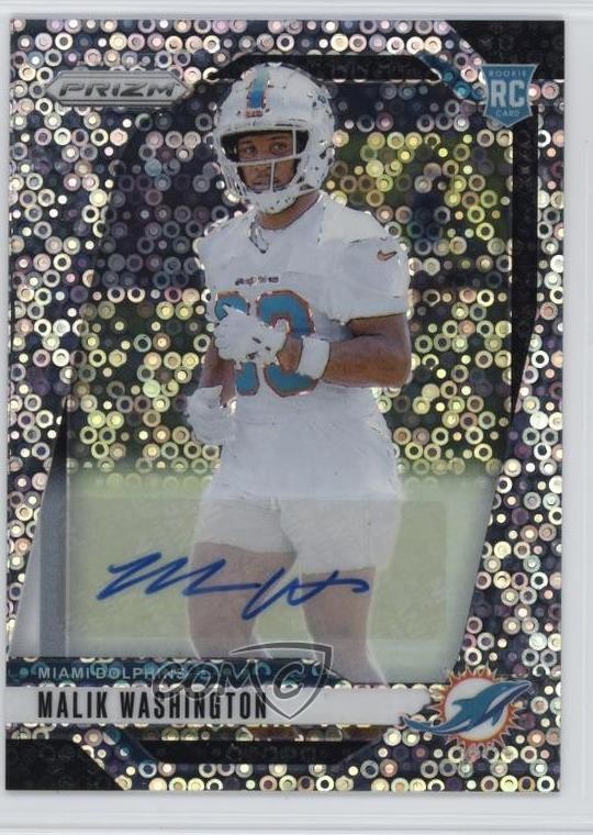 Malik Washington Panini Prizm #371 Autograph No Huddle