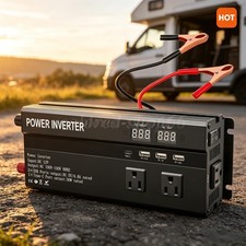 4000W 9000W Car Power Inverter DC 12V To AC 110V Home RV Solar Converter LCD US