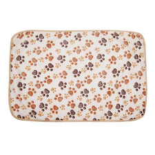 Soft Coral Fleece Pet Dog Mat Paw Footprint Washable Pet Blanket Touch Warm Slee