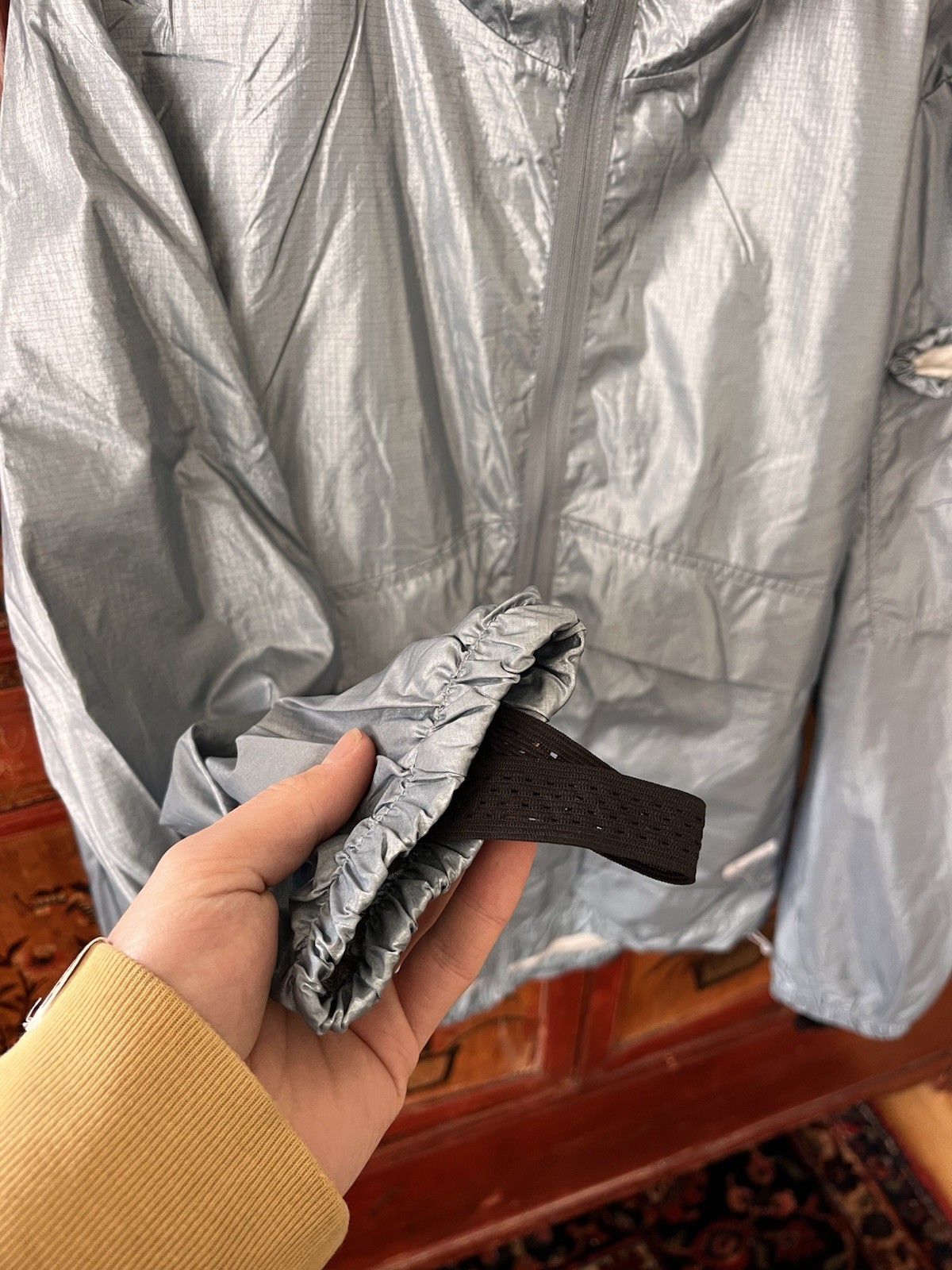 Satisfy Silver Shell Packable windbreaker Jacket … - image 5