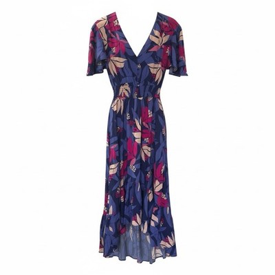 Abel the Label Anthropologie Floral Midi Dress M CottageCore Garden Party Boho