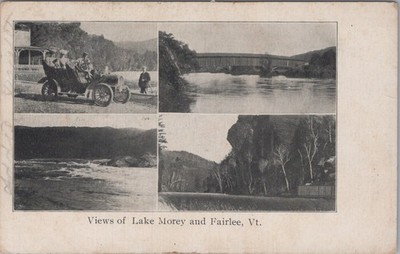 Views Of Lake Morey & Fairlee Vermont VT 1900s Covered Bridge Postcard