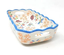 Temp-tations Bread Basket ,with Handles;  10x5, Garden K82389