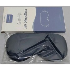 Soft Sleep Black/Navy Adjustable Silk Sleep Mask