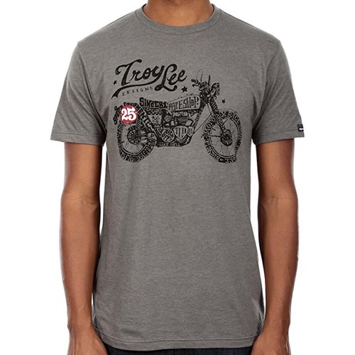 Troy Lee Designs TLD Men's Tracks Short Sleeve Tee T-Shirt Heather Grey Medium