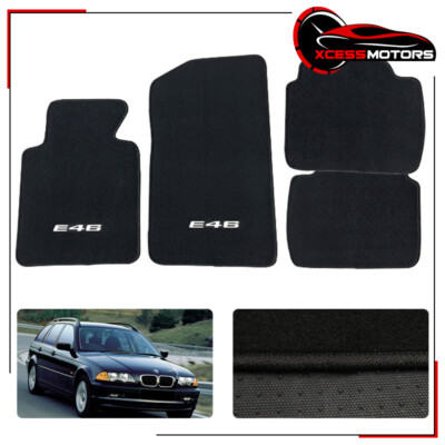  E46 3シリーズ ツーリング フロアマット 99-06 E46 3-Series M3 Logo Front Rear Floor Mats Carpet Liners