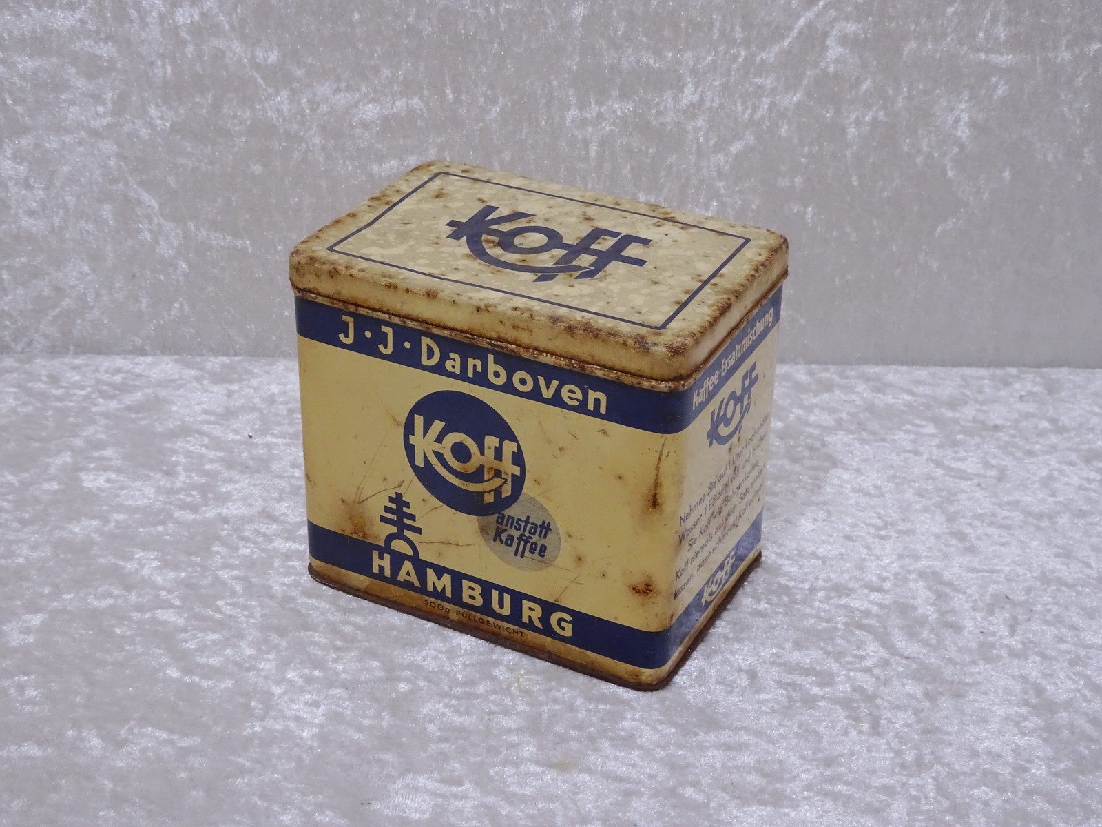 Antiguo Envase Lata J. Darboven Caja en Vez De Café Vintage Um 1930 Publicidad