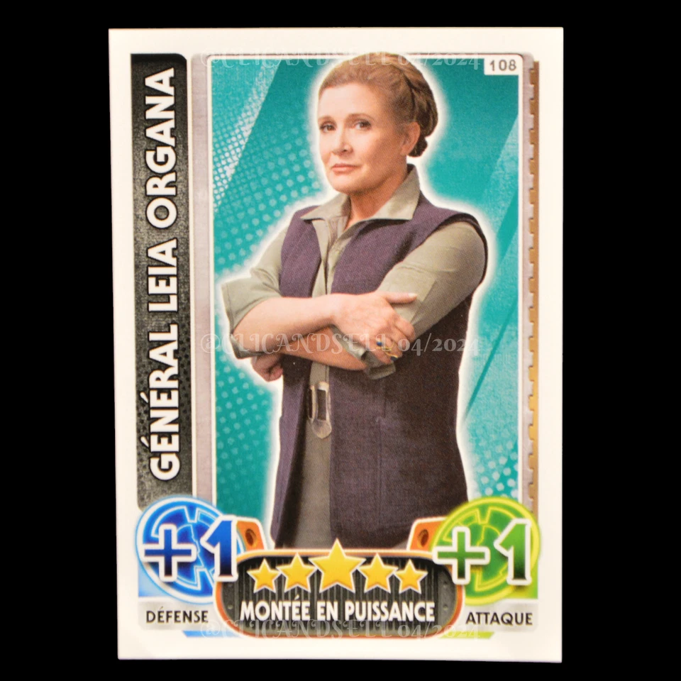 carte topps STAR WARS Force Attax Général Leia Organa : 108 - Photo 1/1