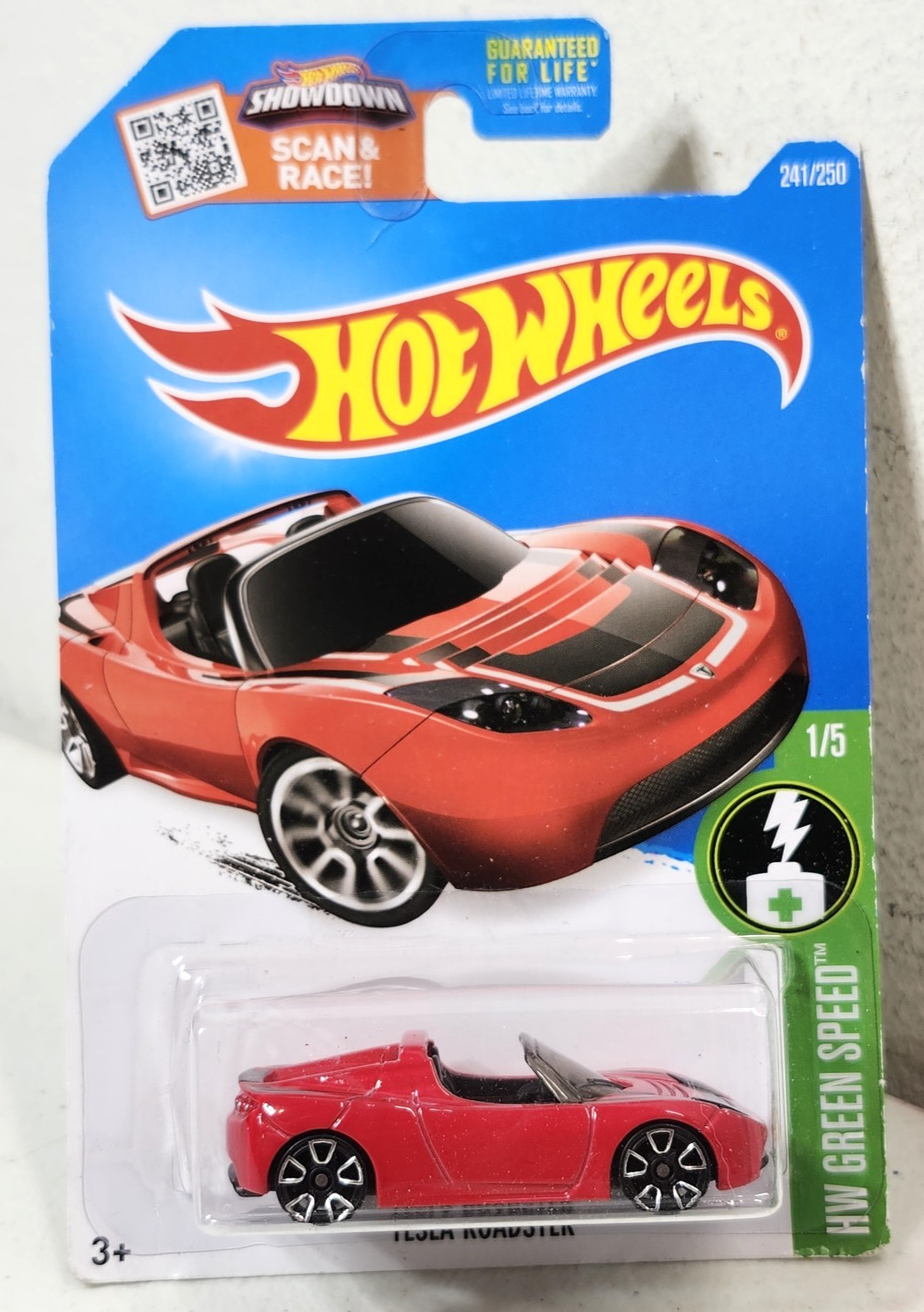 2016 Hot Wheels HW Green Speed 2008 Tesla Roadster Red Car 1/64 Toy Vehicle NEW