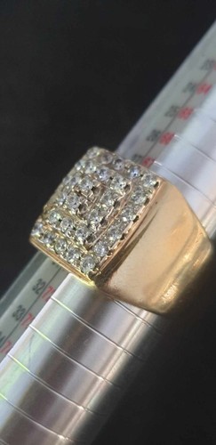 14ct SOLID GOLD GENTS 17 6g LARGE 30xStone-3Tier Diamond Ring SizeZ+1 -DAZZLIN - Picture 6 of 8