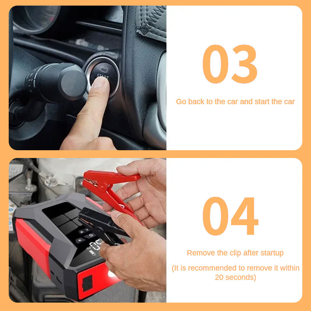 99800mAh Car Jump Starter with Air Compressor Battery Jumper Box Charger Booster