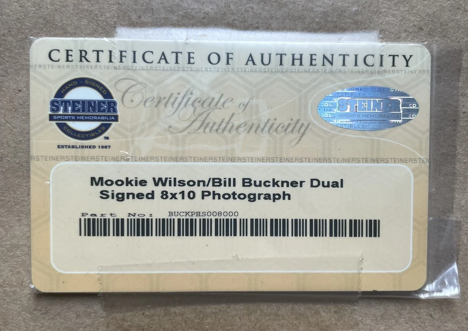 Mookie Wilson/Bill Buckner Autographed Photo Game 6 1986 World Series 8x10 - Image 4 of 4