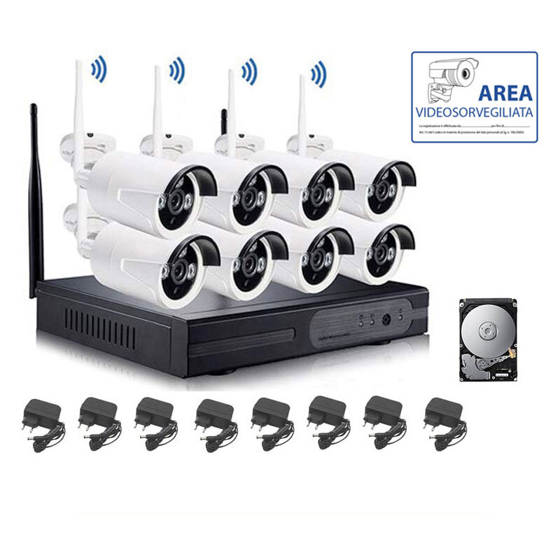 Kit Sorveglianza 8CH 4 Telecamere 1080P - Con NVR, WiFi, Visione Notturna - Foto 3