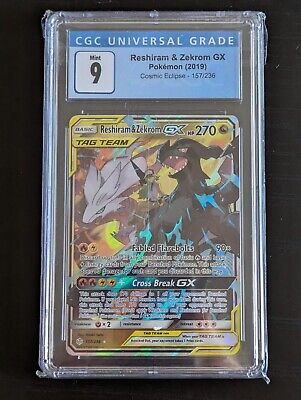 Pokemon Reshiram and Zekrom GX 157/236 Cosmic Eclipse Ultra Rare NM