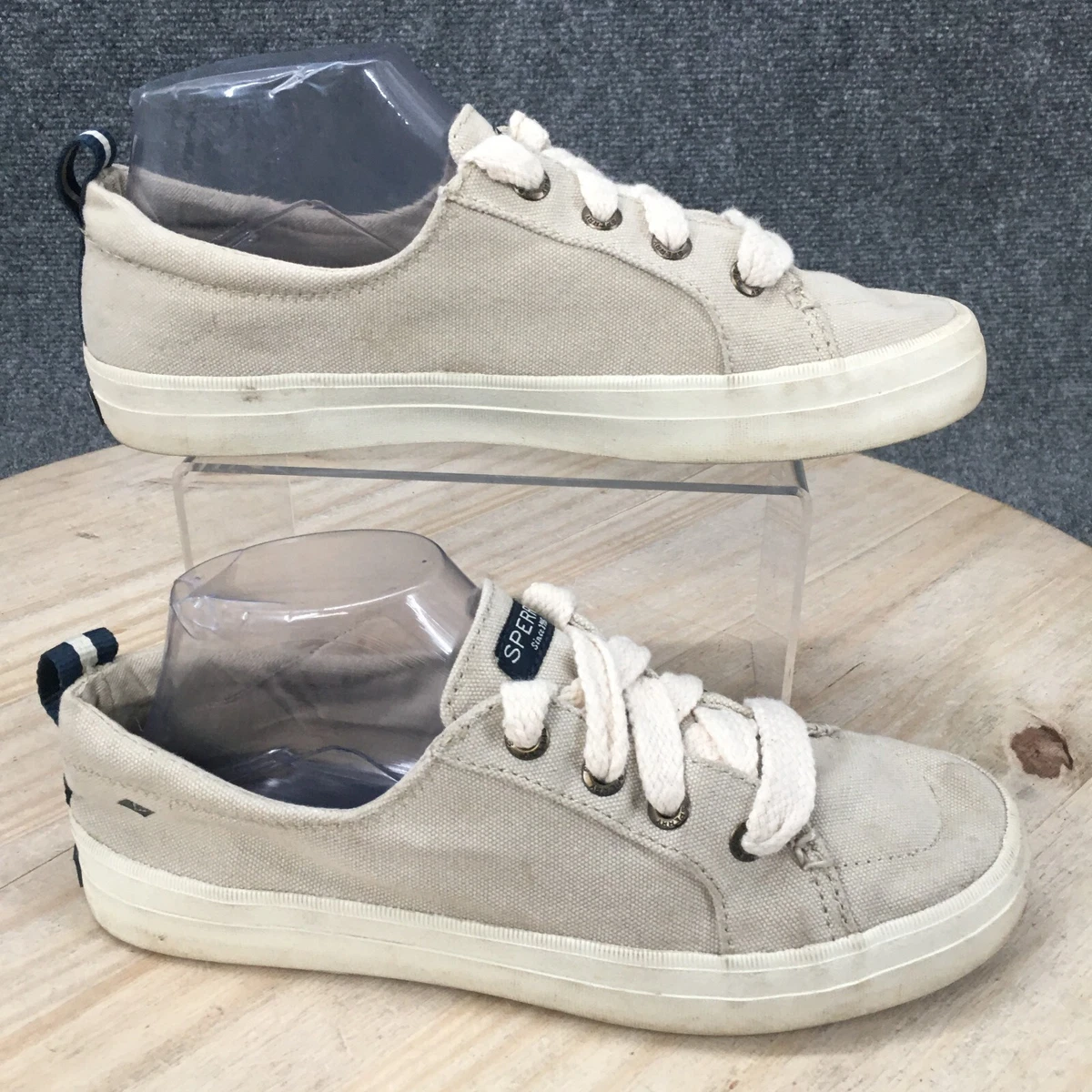 Sperry Shoes Womens 8.5 Crest Vibe Chubby Sneakers STS82619 Beige