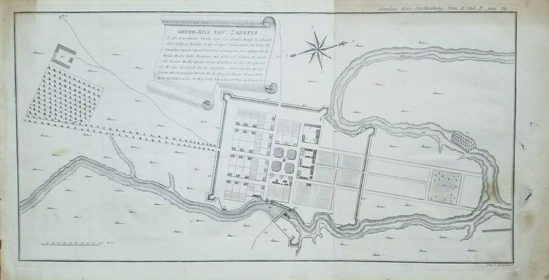 Antique Map of Grund-Riss Von Zarepta
