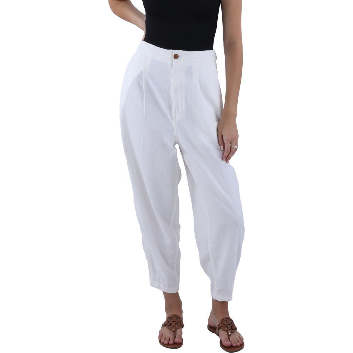 Женские хлопчатобумажные брюки Polo Ralph Lauren с высокой посадкой по щиколотку BHFO 5160