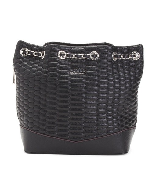 black quilted backpack purse