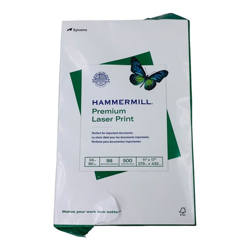 1 ream hammermill 11 x 17 premium laser print 24 lb copy paper 500