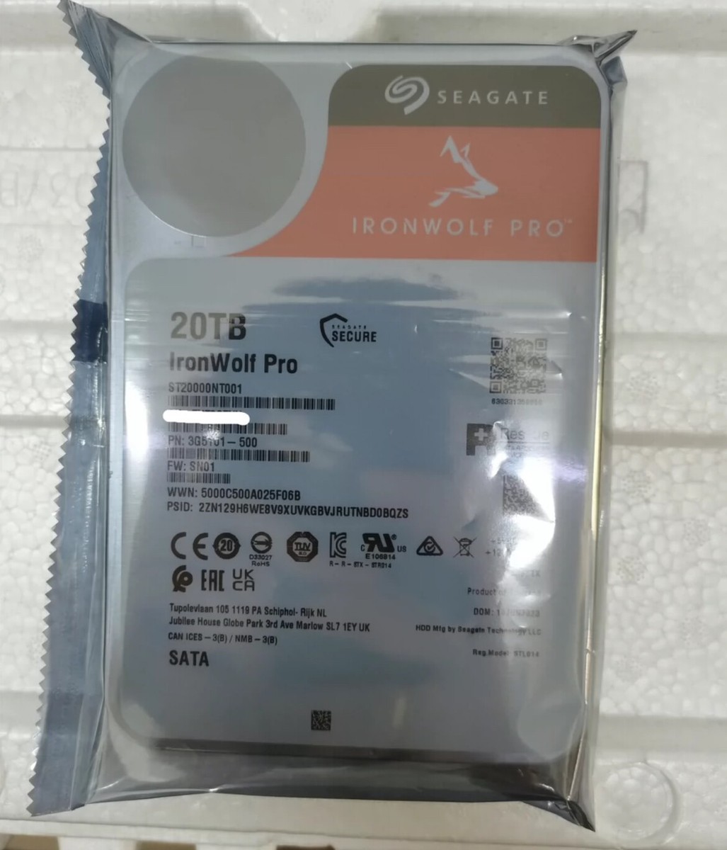 Seagate IronWolf Pro ST20000NT001 Hard Drive 20TB 7200 RPM 256MB